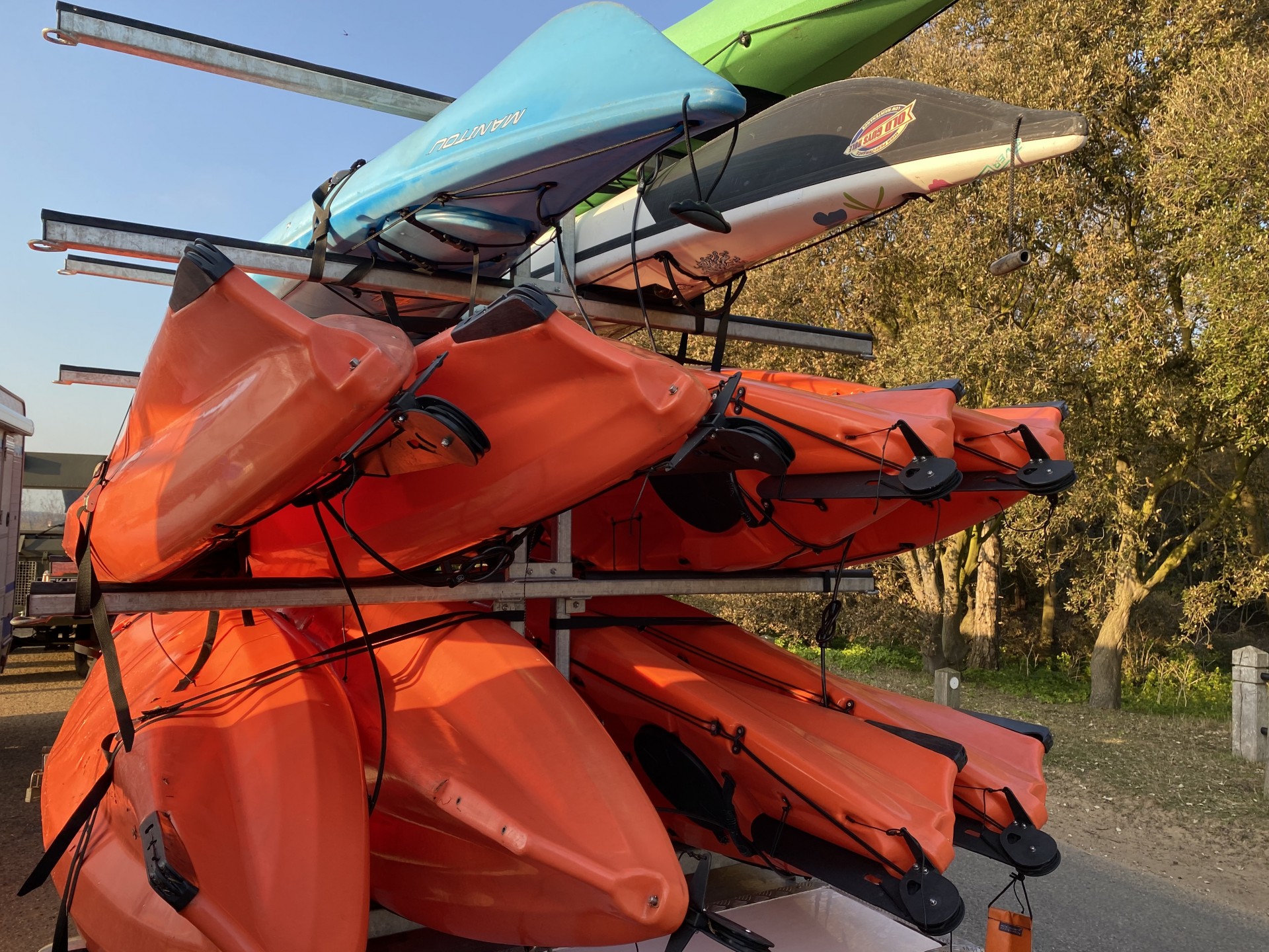 Extending bars for top for extra kayaks, Canoe & Kayak Trailer x12.