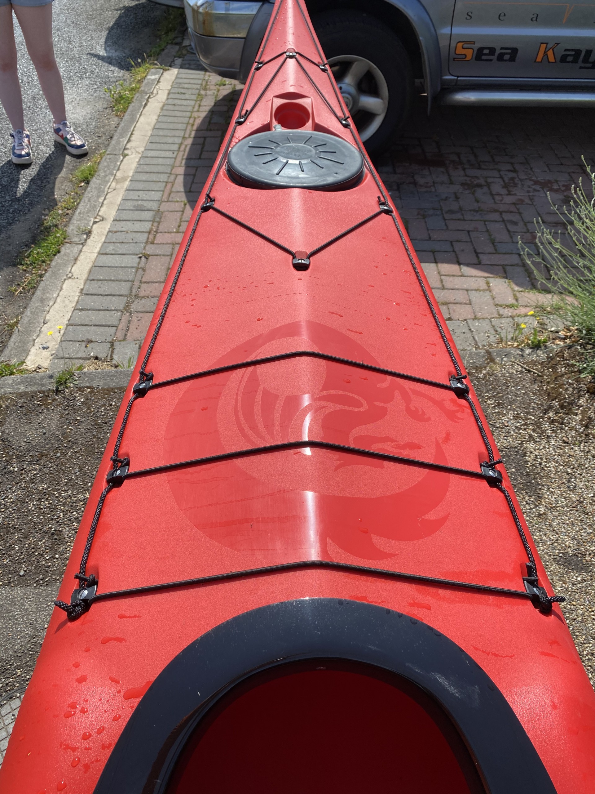 NDK logo on front deck of RM Sport Sea Kayak FOR SALE.
