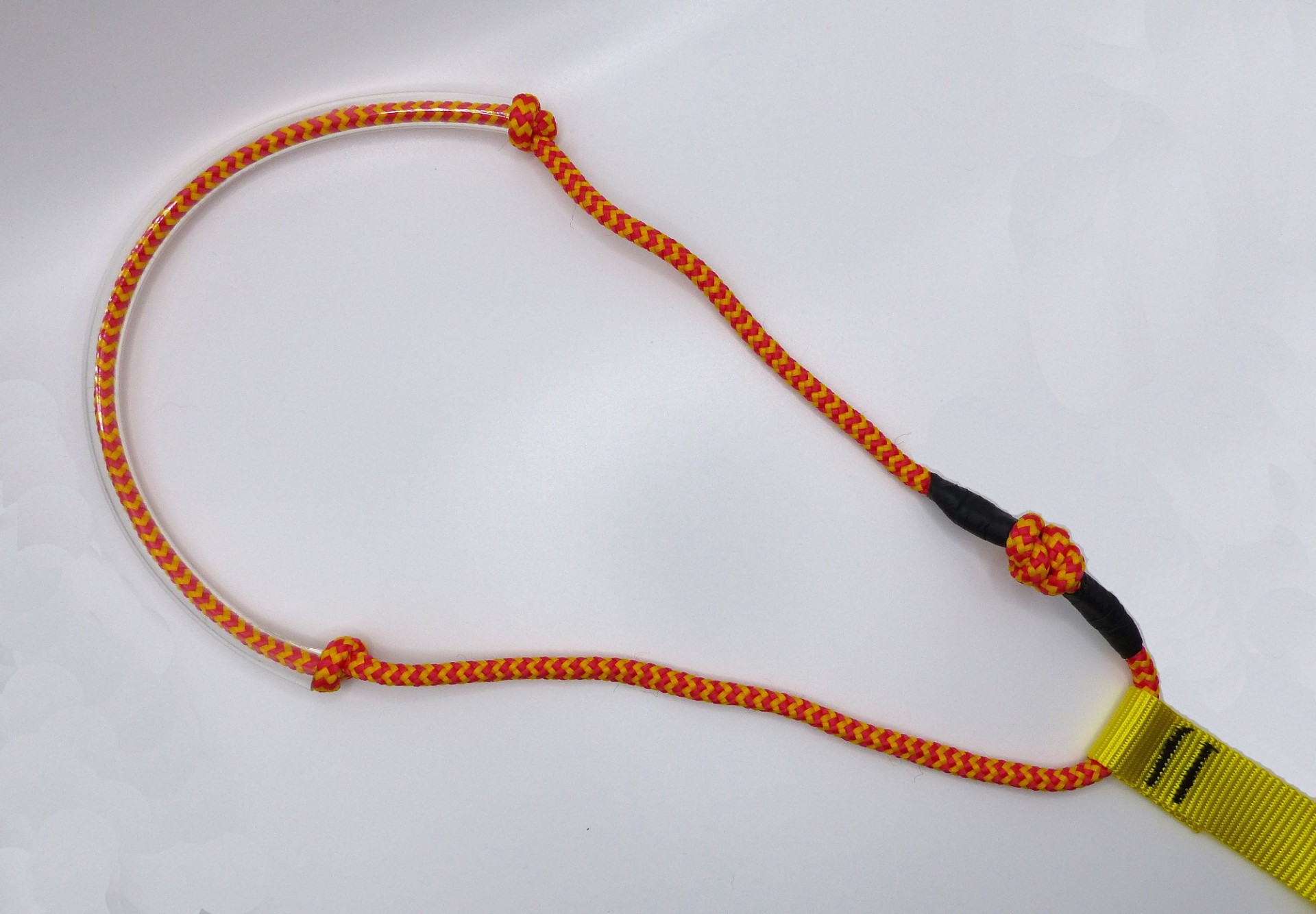 Rope stirrup for casualty to step up in to cockpit.