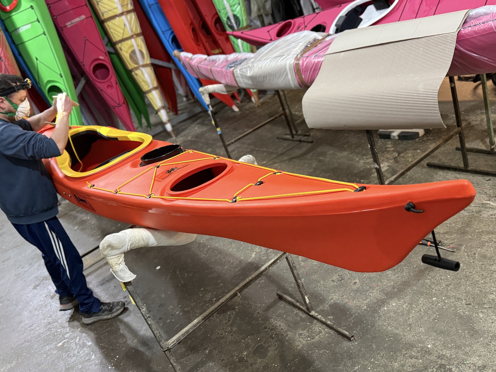 Working on an NDK Sport RM sea kayak with Nigel Denis Kayaks.